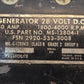 Prestolite Generator 28 Volt DC 40 Amp MS-13804-1 | 2920-533-3008 | MIL-G-12604D
