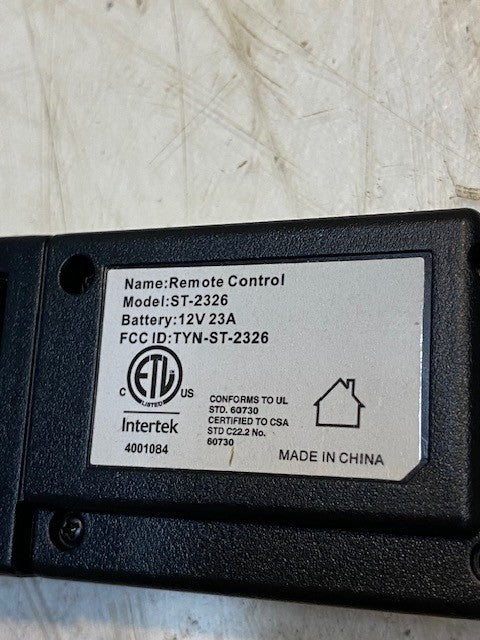 Intertek Single Outlet Remote Control Switch for Christmas Tree Model ST-2326