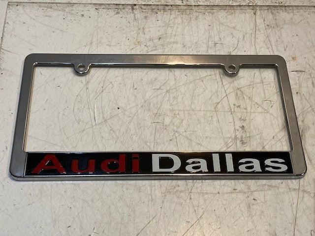 2 Quantity of Audi Dallas License Plate Frame 2-Hole 12" L 6-1/4" W (2 Quantity)