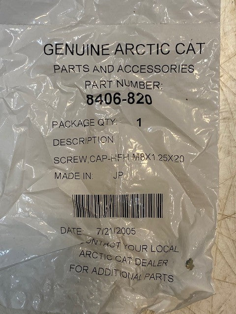 4 Qty of Genuine Arctic CAT 8406-820 Cap-HFH Hex Socket Head Screws (4 Qty)