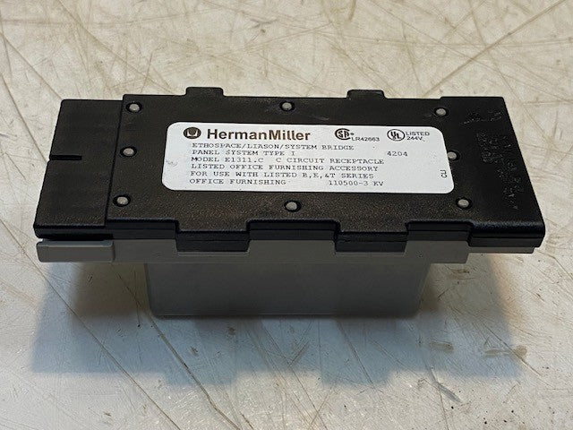 Pack of 6 Herman Miller E1311.C-WN Power Plug Receptacles Furniture Power Ports