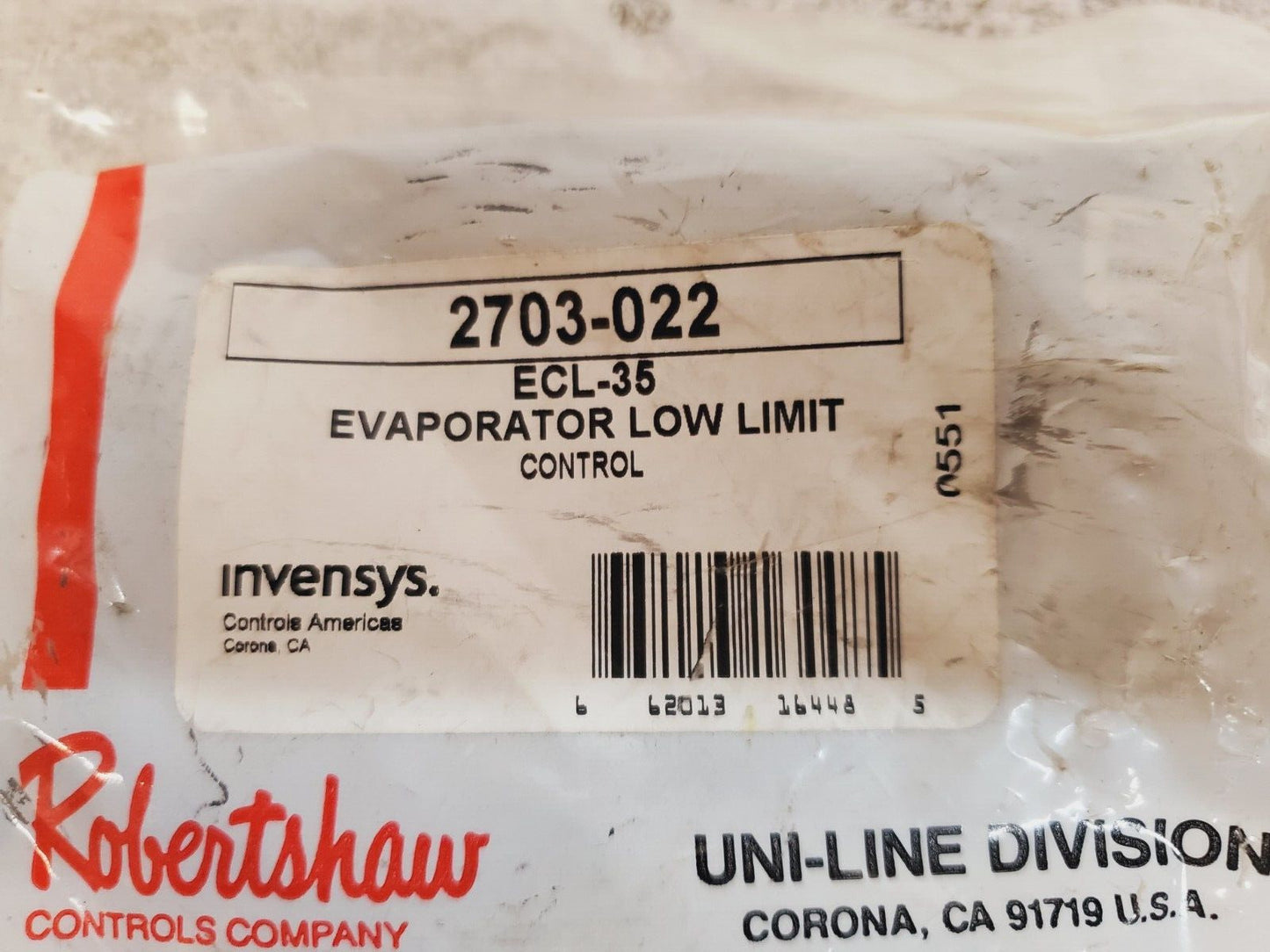 Robertshaw Evaporator Low Limit ECL-35 | 2703-022