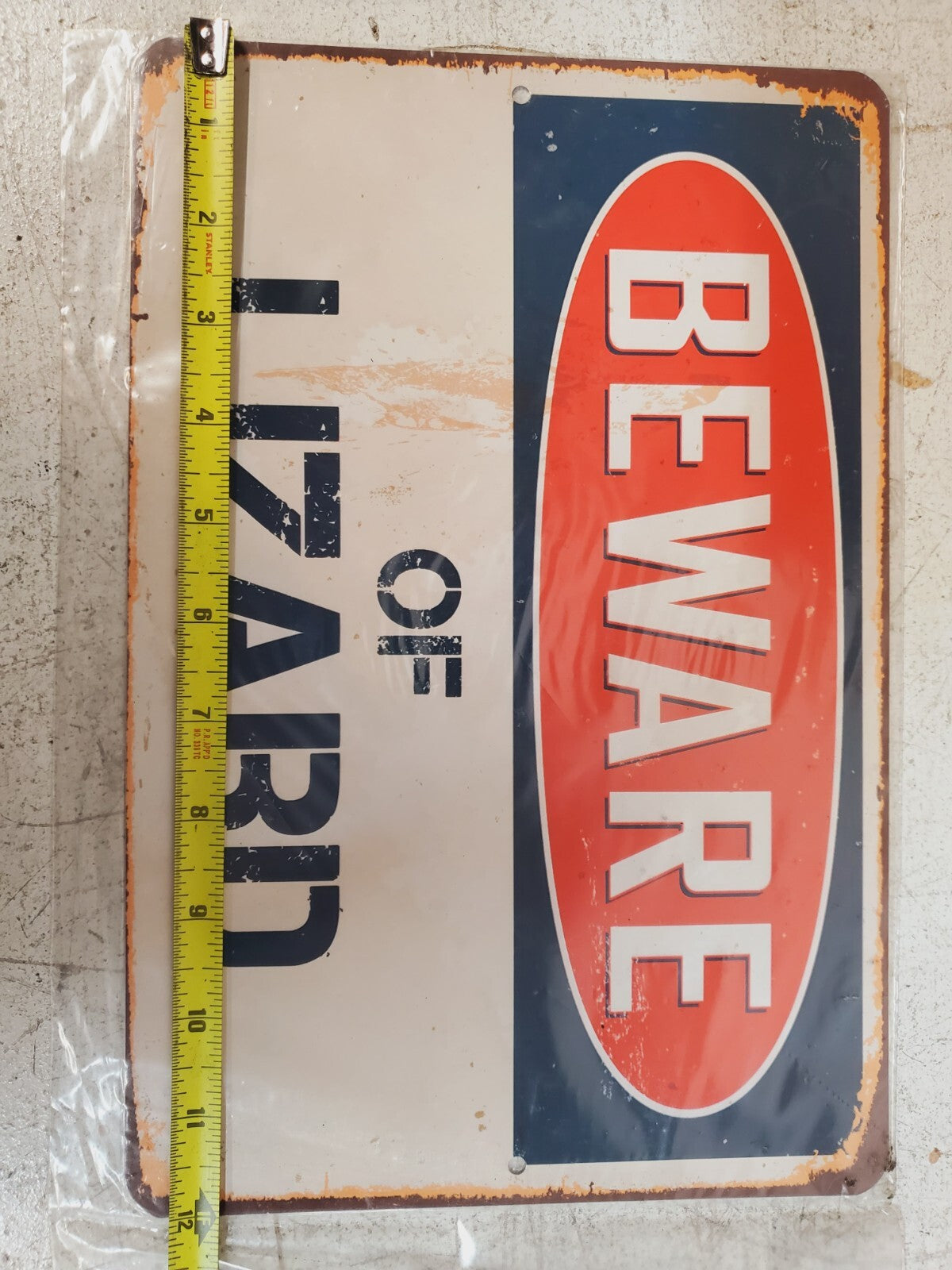 4 Qty Beware of Lizard Rustic Retro Signs V256 8"x12" (4 Qty)