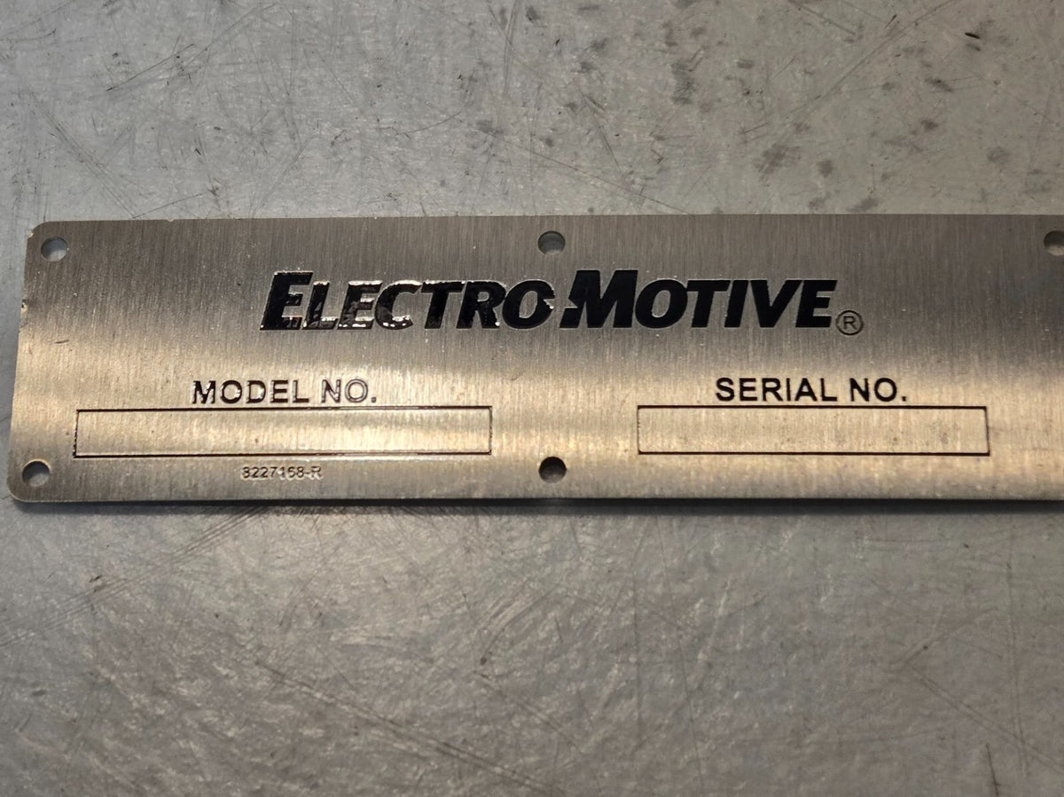 19 Quantity of Electromotive Nameplates 8227168-R | 5.5" x 1.5" (19 Quantity)