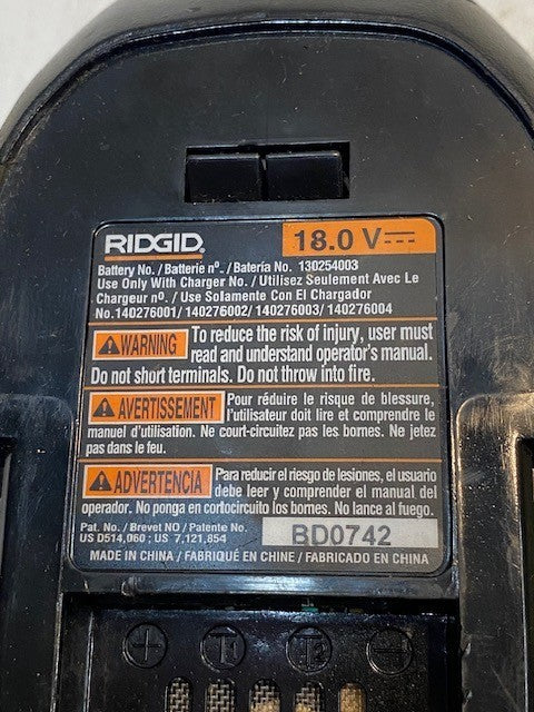 RIDGID 18V Lithium Battery Charger 130254003 | BD0742 Power Tool Charger