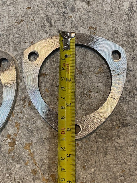2 Quantity of 3-Bolt Exhaust Flages 77mm Bore 10mm Thick 10mm Holes (2 Qty)