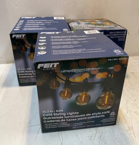 3 Quantity of Feit Electric 50ft LED String Light w/ Bulbs 1806288 (3 Qty)