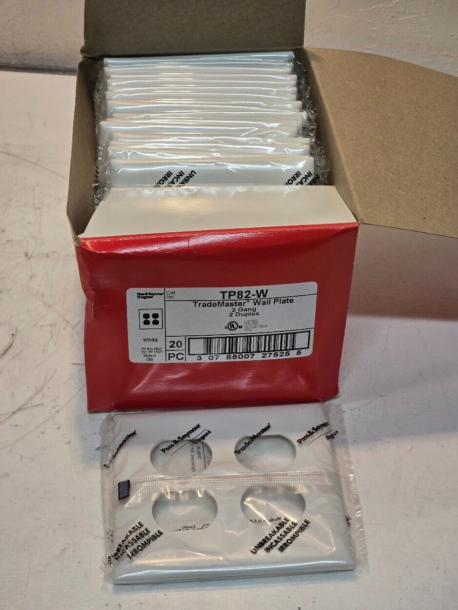 100 Quantity of Pass & Seymour TP82-W TradeMaster Wall Plates (100 Quantity)