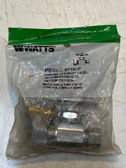 Watts PBSVC-9710-P Chrome Straight Valve 3/8 Compression to 5/8 Compression