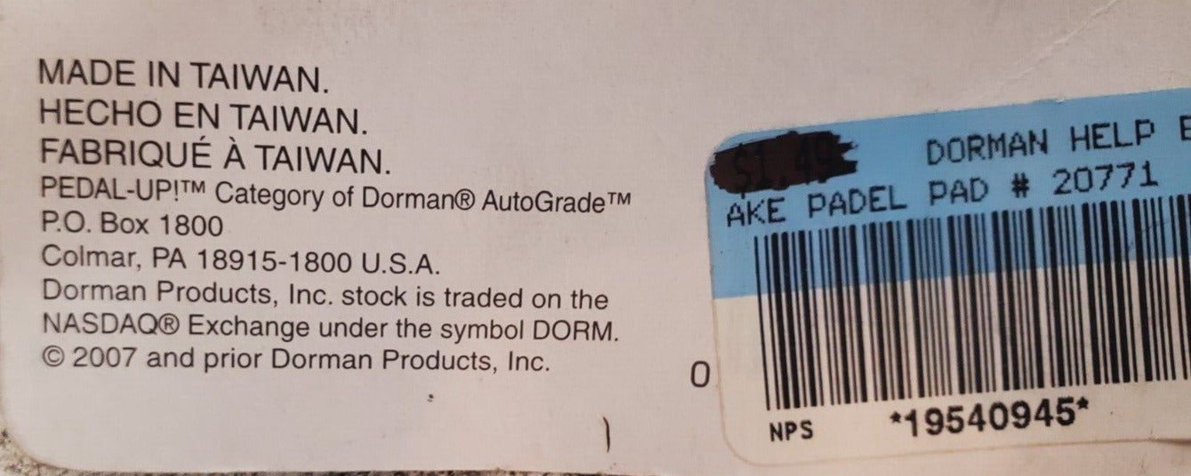 4 Quantity of Dorman Brake Pedal Pads 20771 GM models 2002-73 (4 Qty)