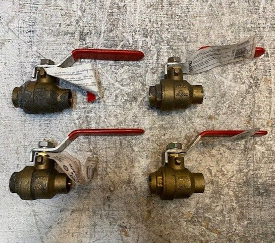 4 Qty of ProLine 1/2" Brass Packing Gland Ball Valve 107-843NL (4 Qty)