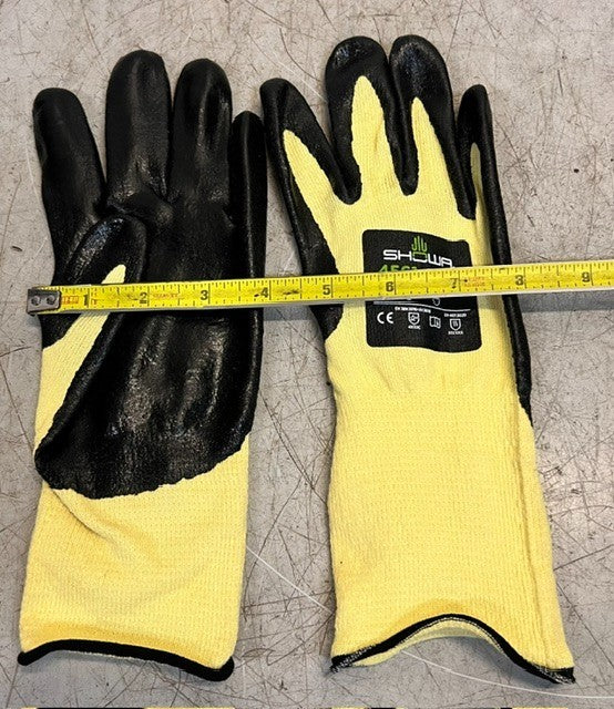 6 Quantity SHOWA Cut-Rresistant Gloves Size XL ANSI Cut A4 4561-9 Palm Dipped