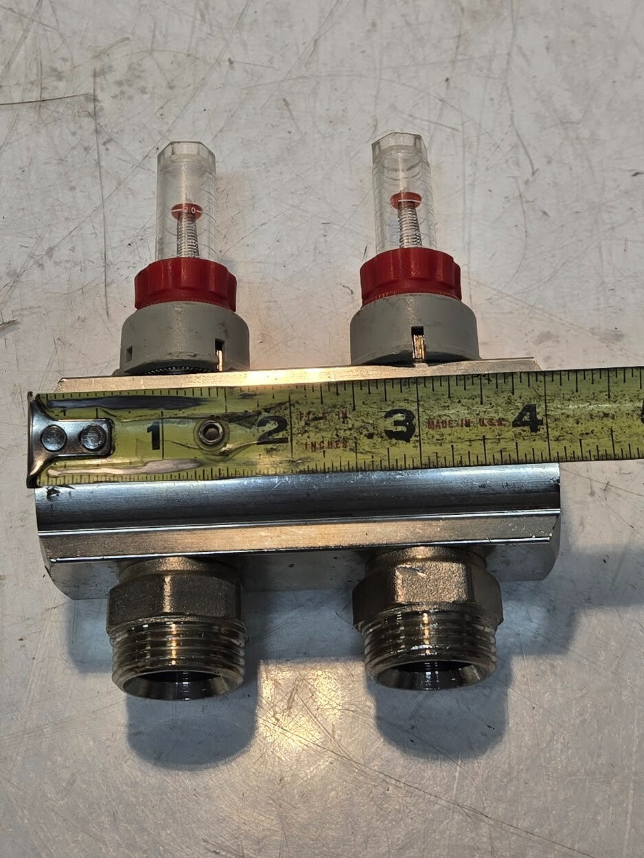 ICMA 2 Circuit Manifold with Flowmeters | ICMA-Italy | 1" Manifold | 3/4" Inlets