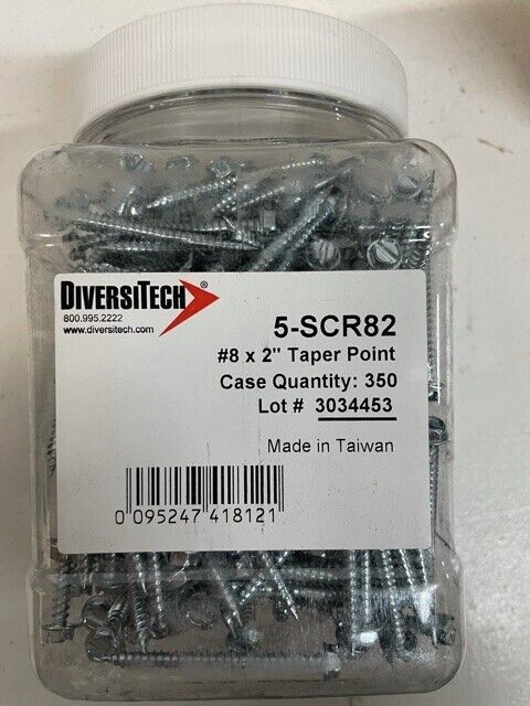 10 Containers of 5-SCR82 #8 x 2" Taper Point (3,500 Scews in Total)