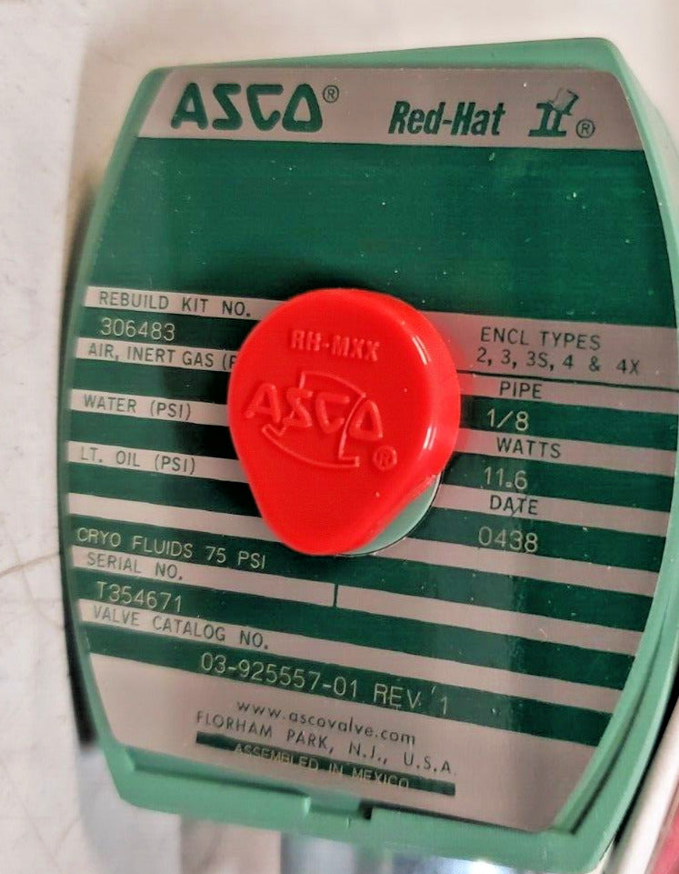 Asco Red Hat Solenoid Valve MX120 | 1/8 | 304683 T354671 | 03-925557-01 REV1