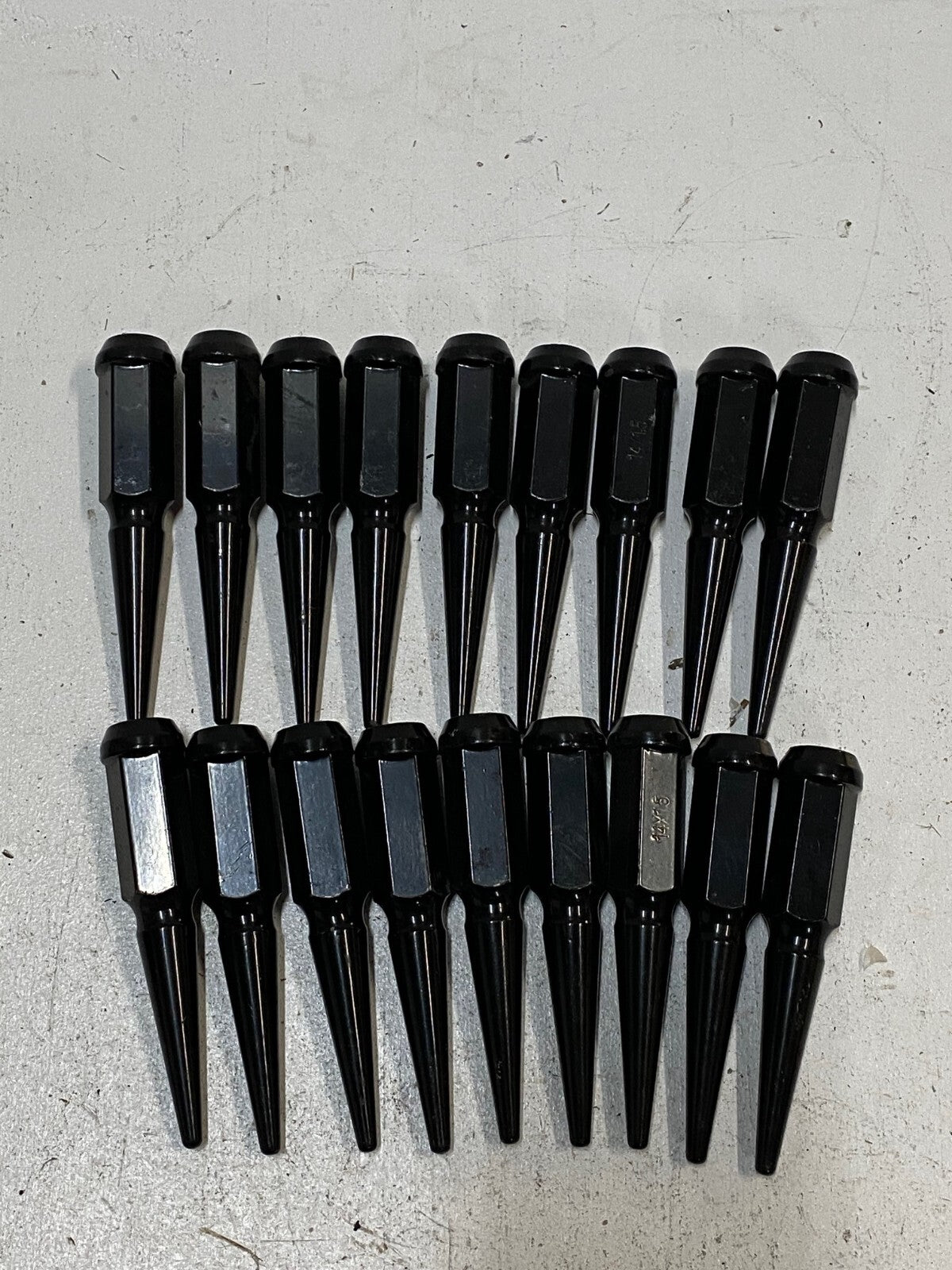 19 Pack of 1x14x1.5 Black 4.5" Metal Spike Lug Nuts (19 Quantity)