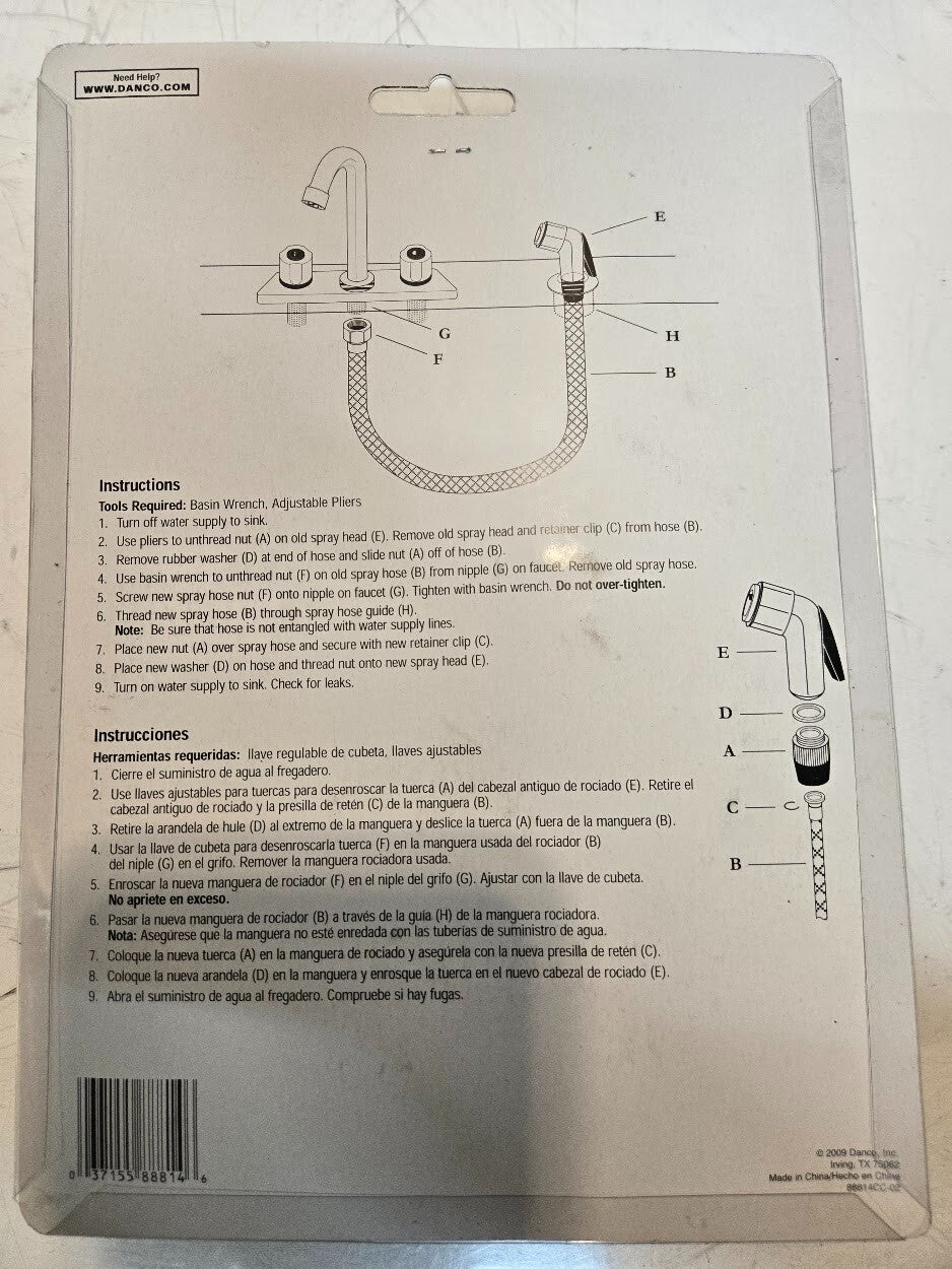 2 Quantity of Danco 88814 Kitchen Sink Spray Hose and Head Assembly (2 Qty)