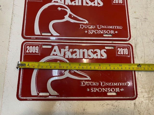 3 Quantity of 2009-2010 Arkansas Ducks Unlimited Sponsor License Plates (3 Qty)