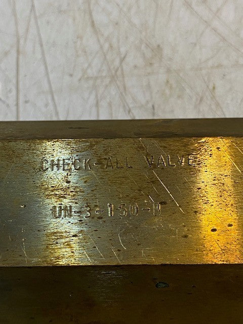 Check-All Hydraulic One Way Valve UN-3-150-B Pressure Relief Valve