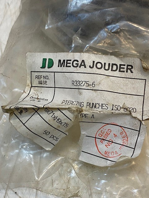 50 Pieces of Mega Jouder R33275-6 Piercing Punches ISO 8020 Type A