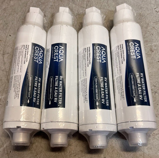 4 Quantity Aqua Crest RV Inline Water Filter AQU-RV Chlorine Removal Filter