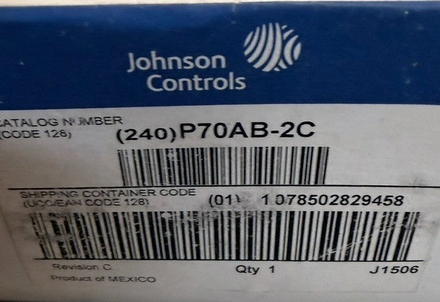 Johnson Controls P70AB-2C Single-Pole Low-Pressure Control Switch With Hardware