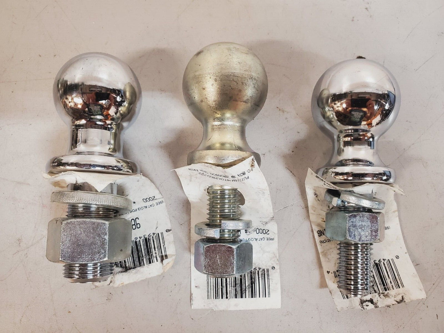 3 Qty of Putnam Trailer Hitch Balls 1-7/8” | 2000 Lb | 98002 98003 98009 (3 Qty)