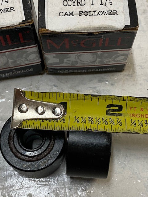 2 Pack of McGill CCYRD 1 1/4 Crowned Cam Followers Yoke Mount Rollers (2 Qty)