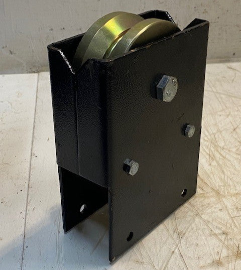Heavy Duty V-Groove Wheel w/ Preattached Steel Box Mount Assy 7" x 5" x 2-1/4"