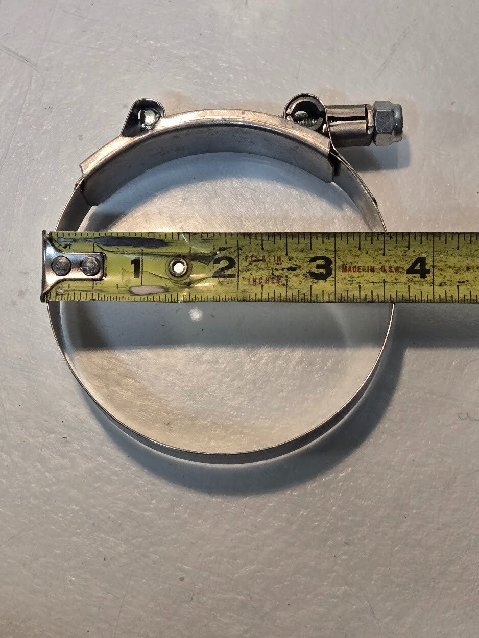 10 Quantity of Breeze T-Bolt Hose Clamps Min Diameter 3.25" SS Band (10 Qty)