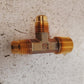 7 Quantity of Compression Brass Tee Fittings 3/8"x3/8"x1/2" (7 Qty)