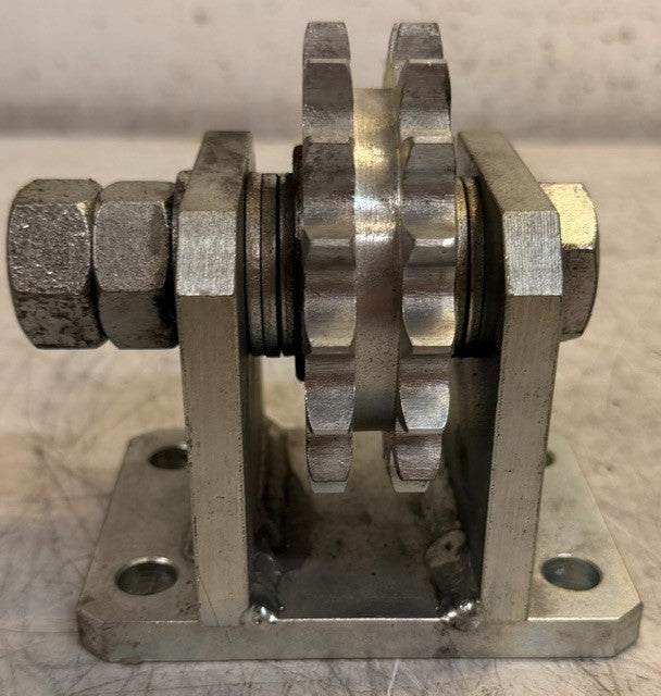 Dual Sprocket Idler Bracket Assembly With Base-Mounted Clevis Block