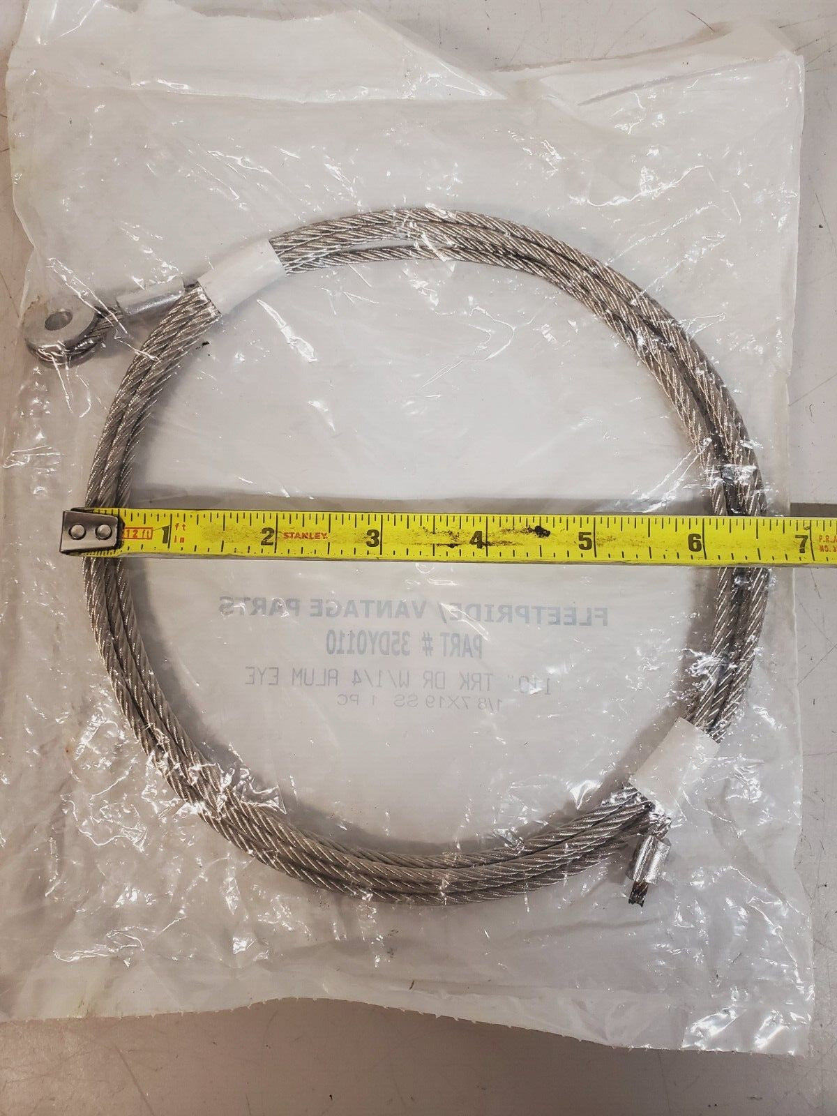 Fleetpride / Vantage Roll Up Door Cable 35DY0110 | 110" TRK DR W/1/4 Alum Eye