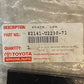 Toyota 82141-U2230-71 Lower Plate 7" Long 3-7/16" Wide 10/16" Thick