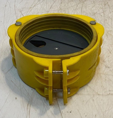 Inflow Plug 4" Coupling Pending Sewer Cap Yellow Polypropylene Patent#6,234,007