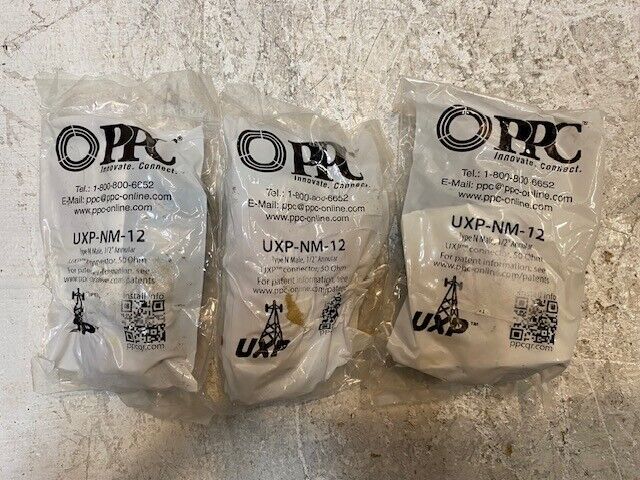 3 Quantity of PPC Male Connectors UXP-NM-12 (3 Quantity)