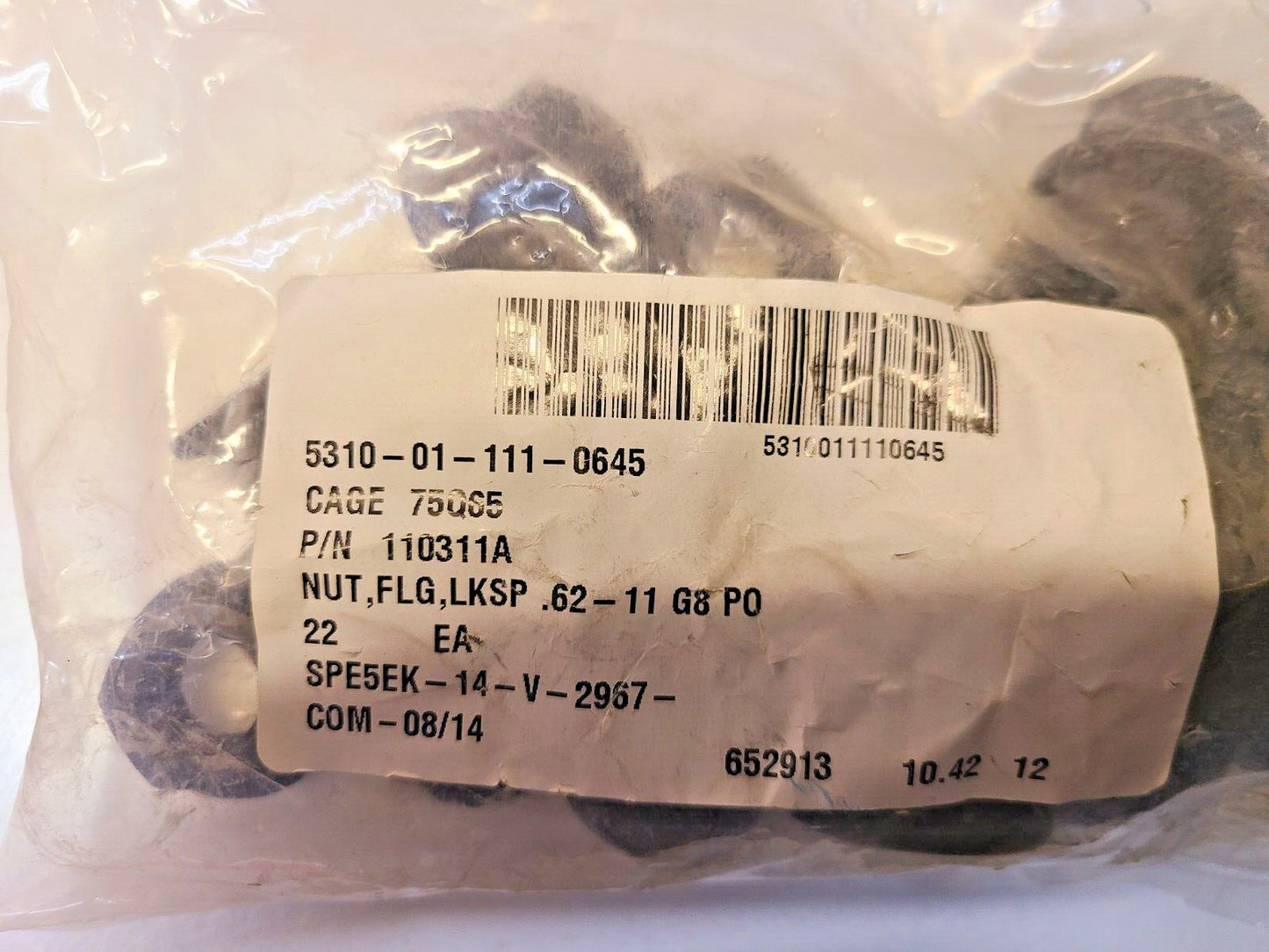 70 Qty of Lock Nuts 110311A | 115303A | 60861AX | 110310A (70 Qty)