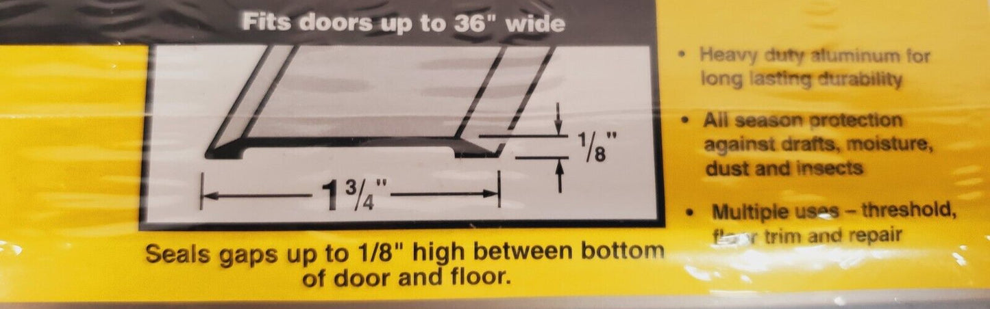 6 Qty. of M-D Building Products 36" Satin Nickel Flat Top Threshold 49010(6 Qty)