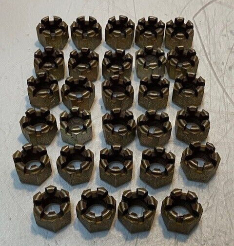 29 Quantity of Spindle Castle Hex Nuts 19mm OD 11mm Thread 14mm Tall (29 Qty)