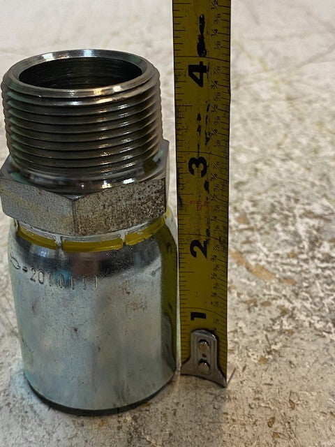 Crimp Hose Fitting 3-7/8" Tall 31mm Bore 45mm Hex OD 51mm OD 26mm Smaller Bore