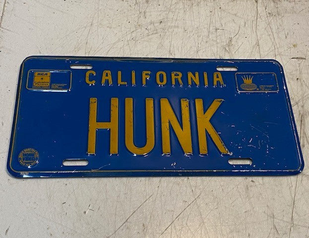 California Hunk License Plate RCA Columbia Pictures Home Video 32523