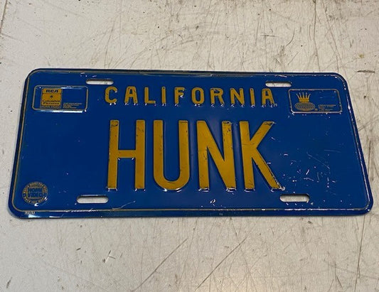 California Hunk License Plate RCA Columbia Pictures Home Video 32523