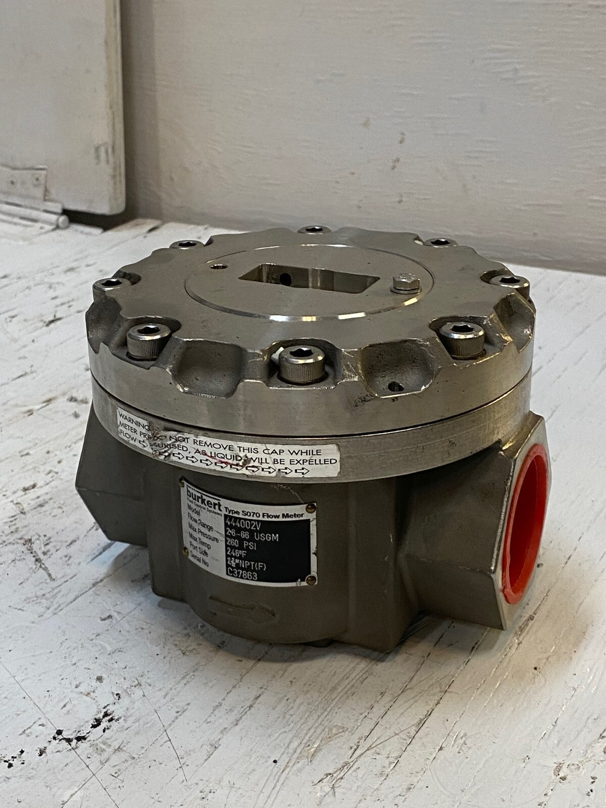 Burkert 444002V | C37863 Positive Displacement Sensor Fitting For Continuous Flo
