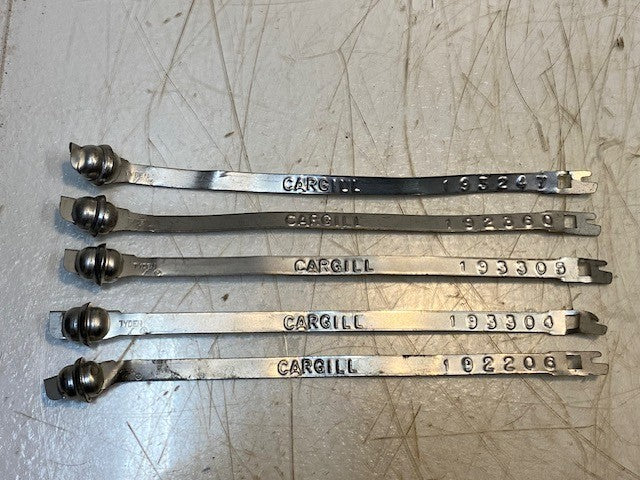 12 lb Bag of Hundreds Of Variety of Cargill Tyden 8" Tin-Plated Metal Ball Seals