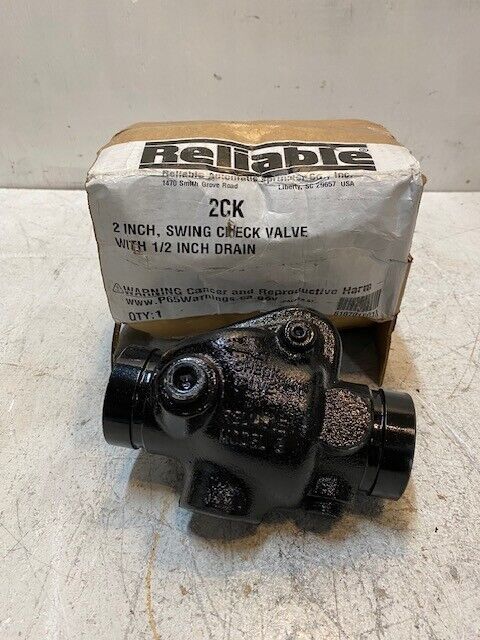 Reliable 2" Swing Check Valve w/ 1/2" Drain Model G 300 Psi 143V Listed