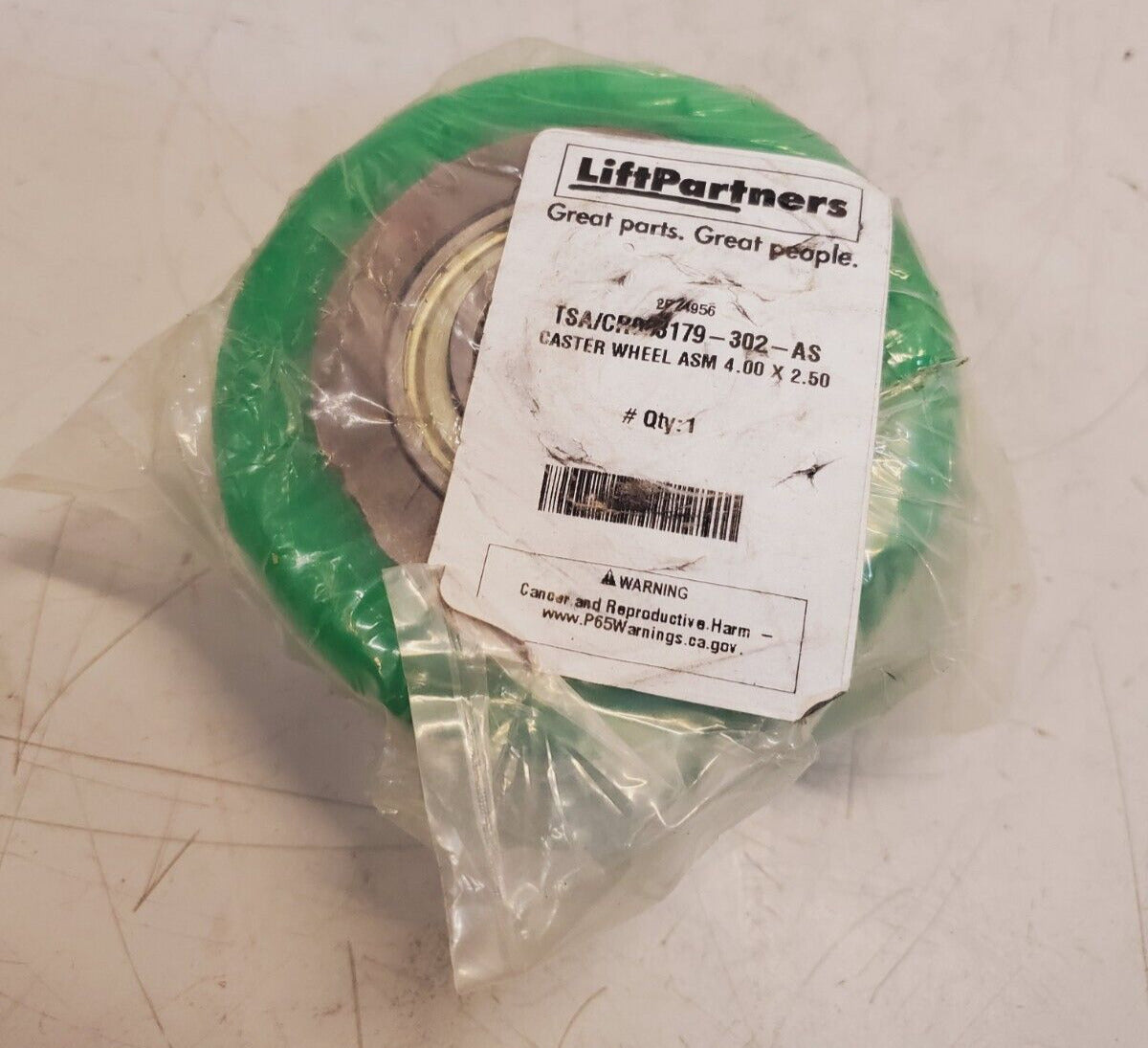 Lift Partners Crown Caster Wheel ASM 4"x2.5" | TSA/CRO 83179-302-AS | 8505-18MM