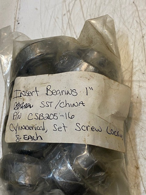 8 Quantity of SST Cylindrical Screw Locking Insert Bearings CSB205-16 (8 Qty)