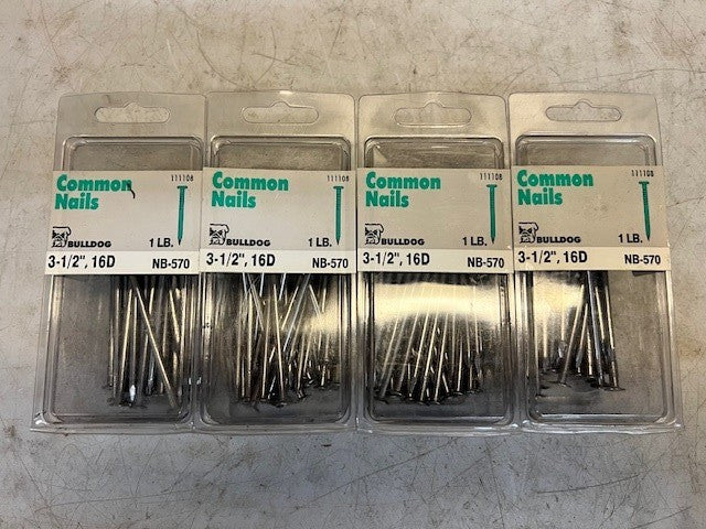 4 Quantity of Bulldog 1 Lbs.  3-1/2", 16D, NB-570, 111108 Common Nails (4 Qty)