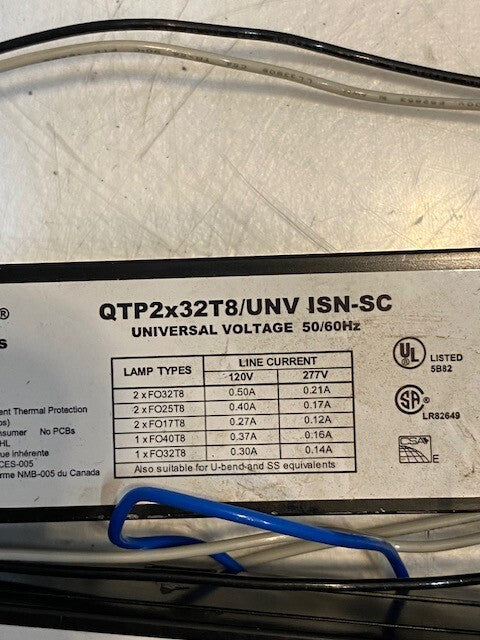 2 Quantity of Sylvania Electronic Ballasts QTP2x32T8/UNV-ISN-SC 50/60Hz (2 Qty)