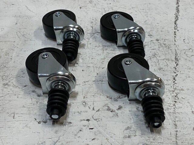 4 Pack of Caster Wheels 49mm OD 1-1/2" Stems (4 Quantity)